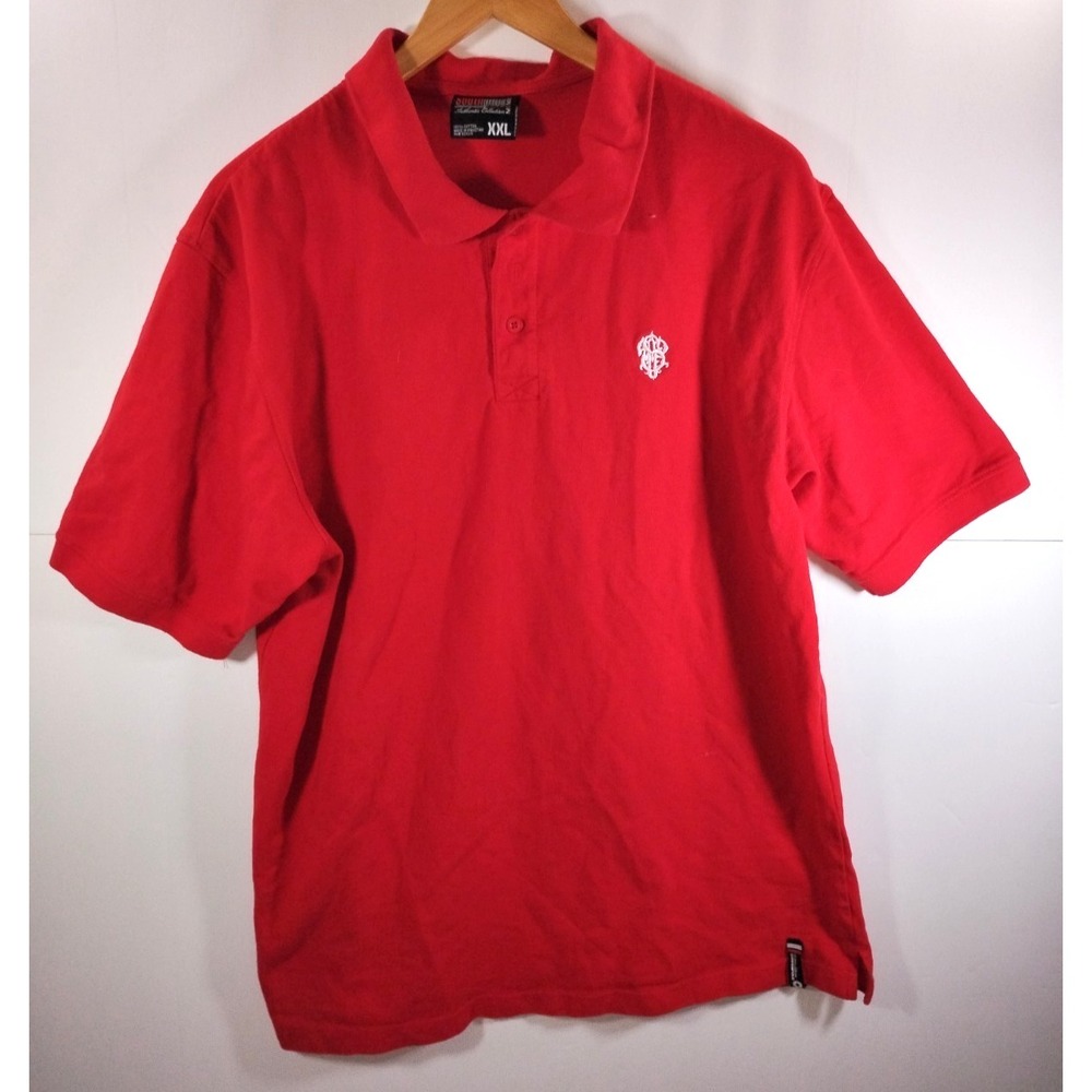 Southpole Shirt Mens Large XXL Red Polo Embroidered Logo Outdoor 90s Y2K Vintage